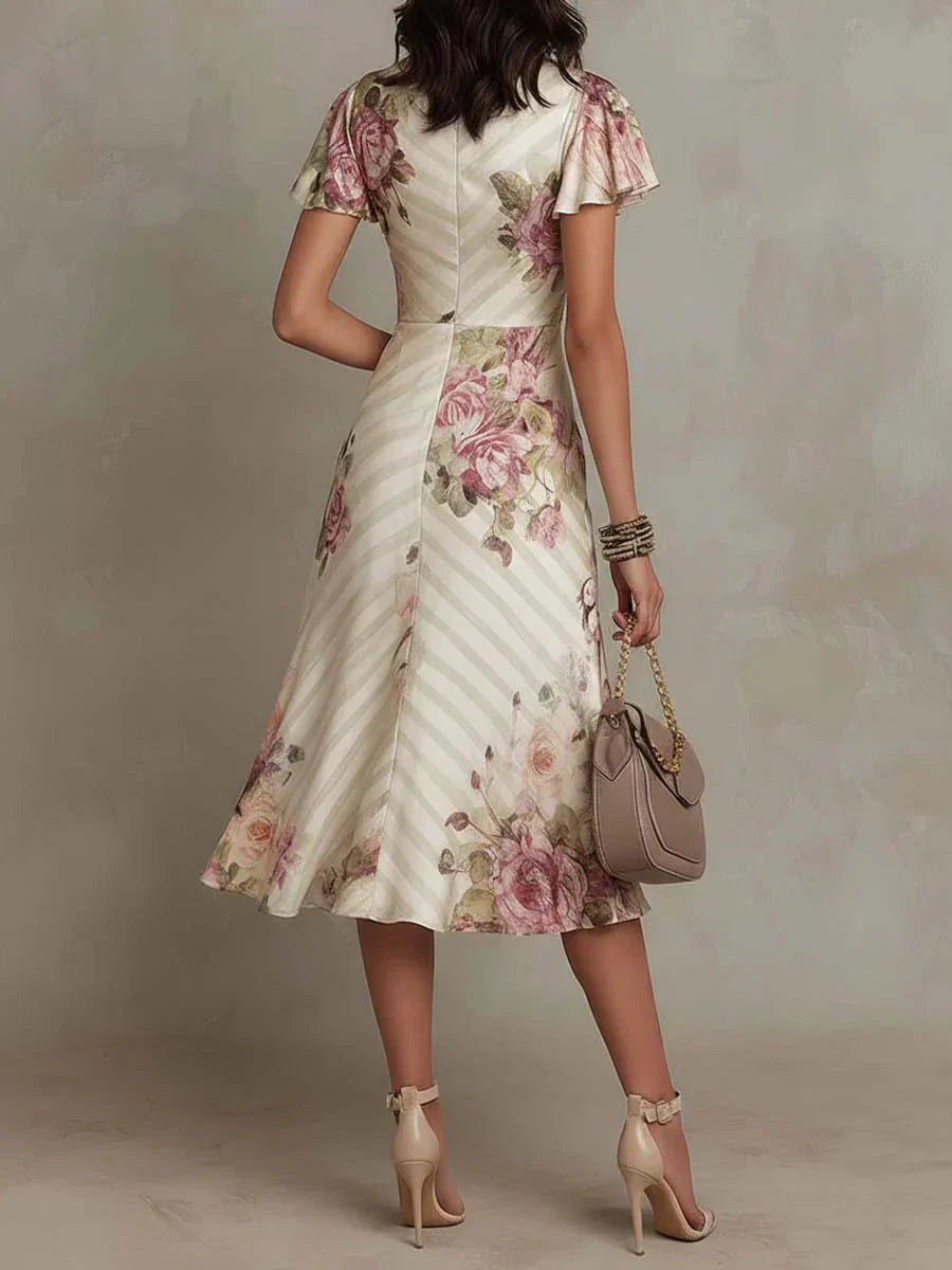 Alba™ | Elegantní midi šaty v retro stylu s květinovým vzorem