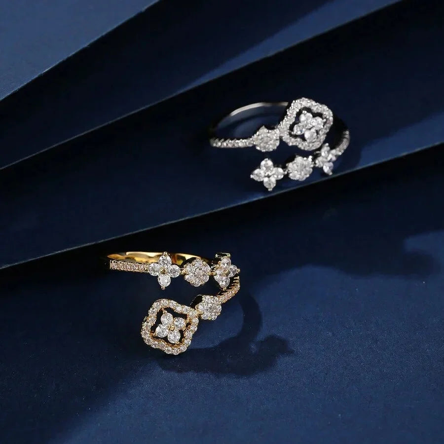 Elegantní mini obruč s květem zirkonů