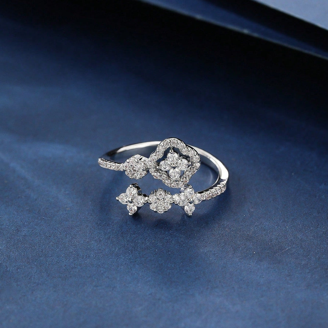 Elegantní mini obruč s květem zirkonů