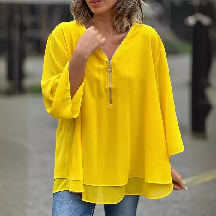 Lorelai | Chiffonová blůza na zip