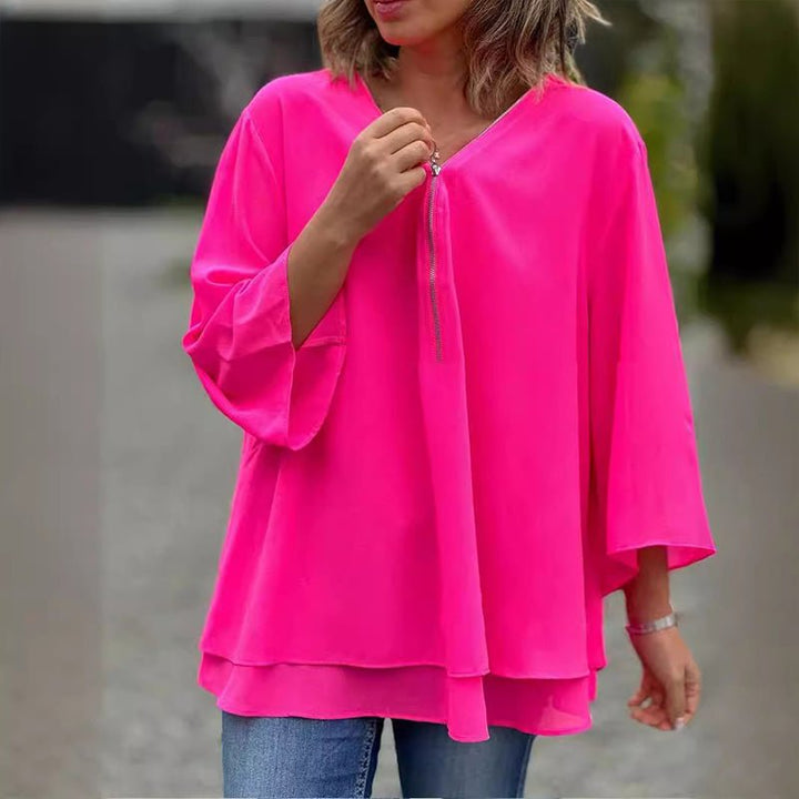 Lorelai | Chiffonová blůza na zip