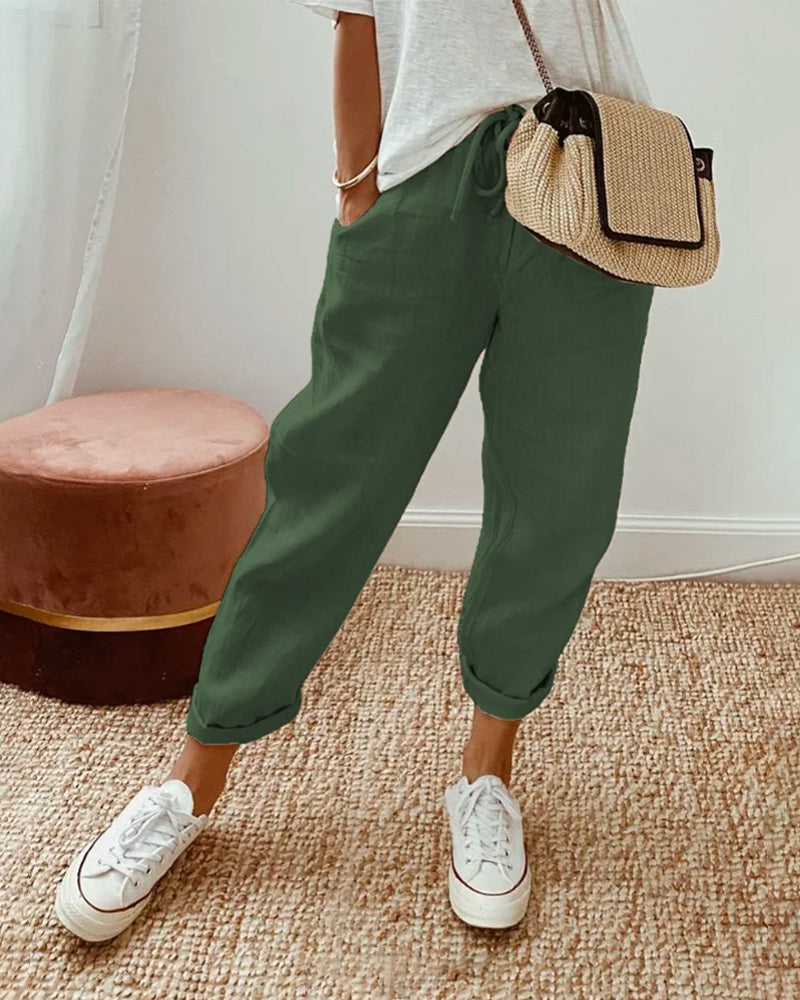 Lucie™ — Pantalony z lehké směsi bavlny a lnu