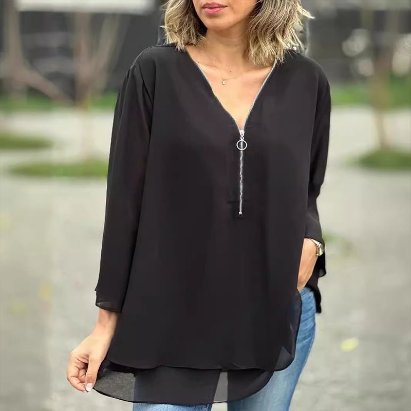 Lorelai | Chiffonová blůza na zip