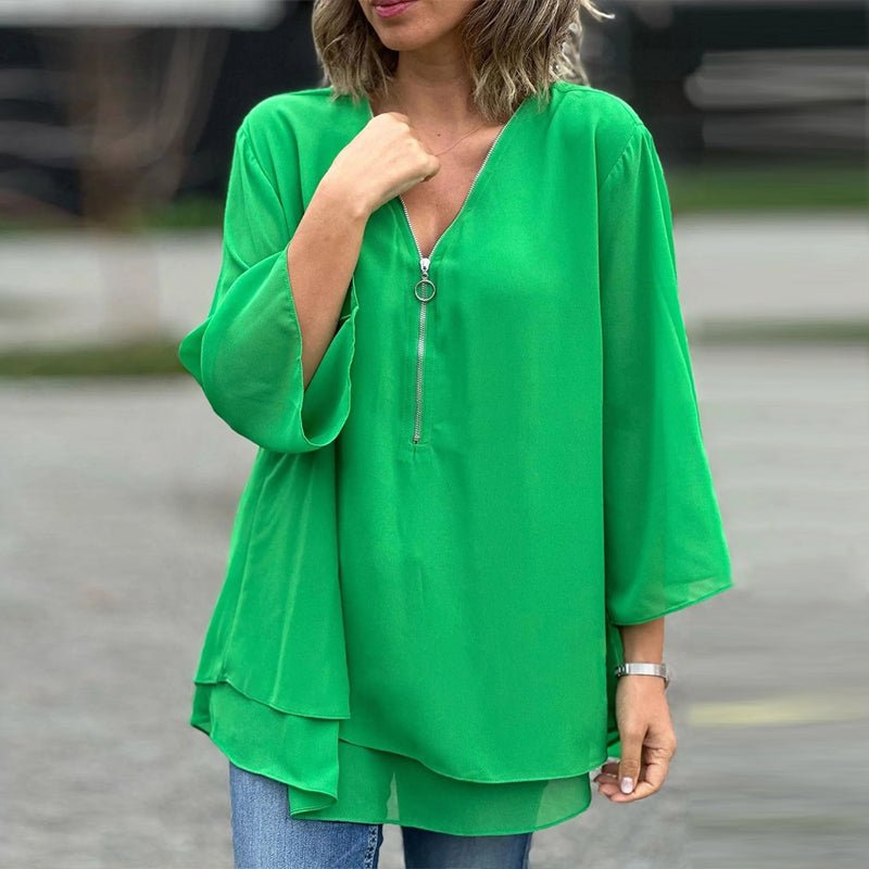 Lorelai | Chiffonová blůza na zip