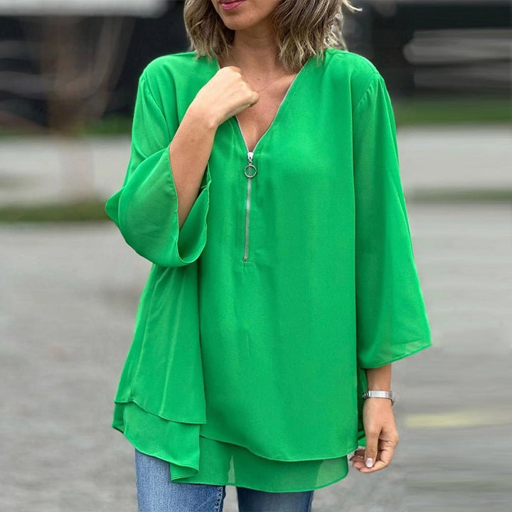 Lorelai | Chiffonová blůza na zip