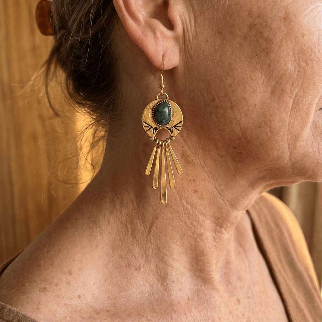 Dlouhé retro-boho náušnice