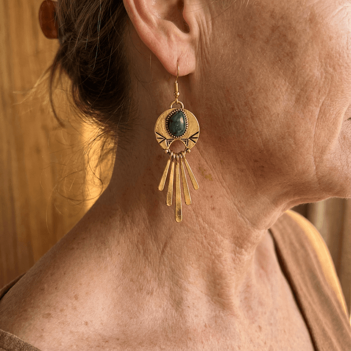 Dlouhé retro-boho náušnice