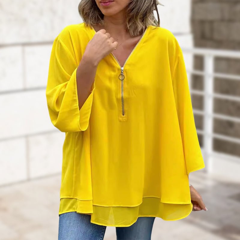 Lorelai | Chiffonová blůza na zip