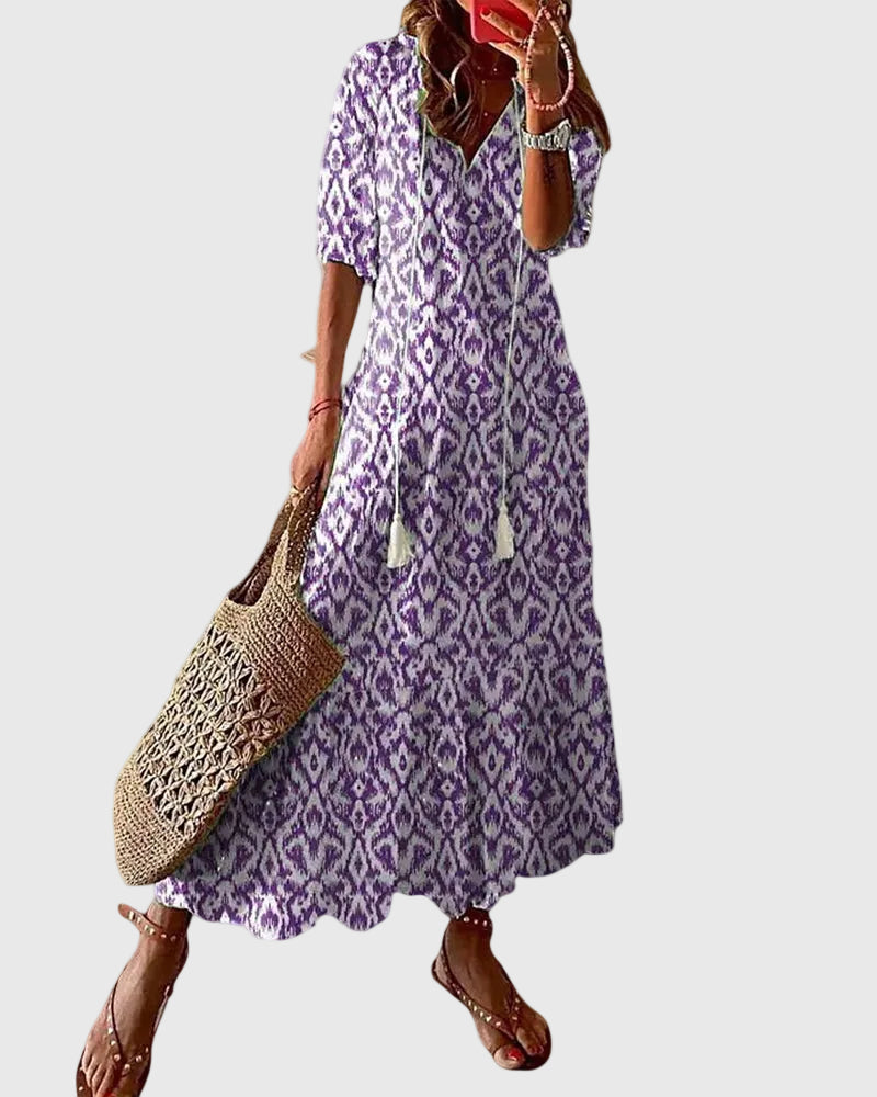 Amalia | Boho Vintage Letní Maxi Šaty