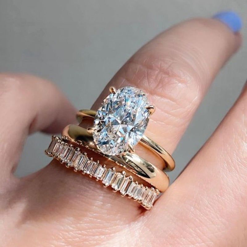 Elegantní vintage sada prstenů s třpytivým zirkonem