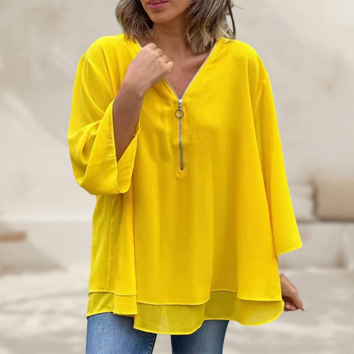 Lorelai | Chiffonová blůza na zip