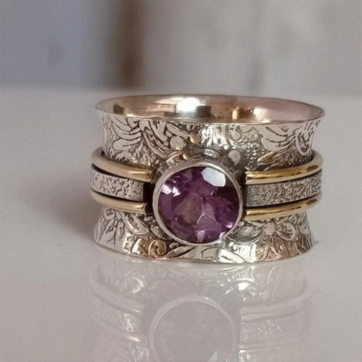 Boho-meditativní prsten s krystaly