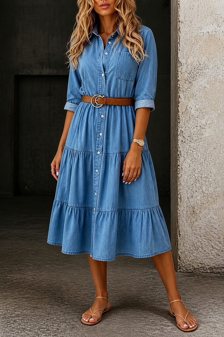 Barbara | Ležérní elegantní džínsové šaty