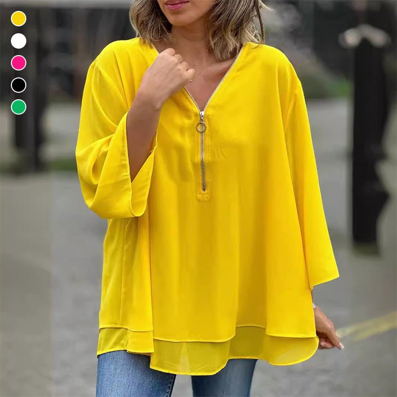 Lorelai | Chiffonová blůza na zip