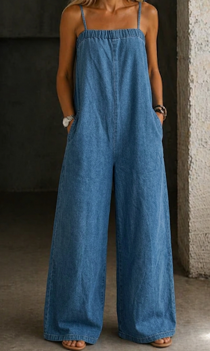 Madison | Denim Overal s širokými nohavicemi