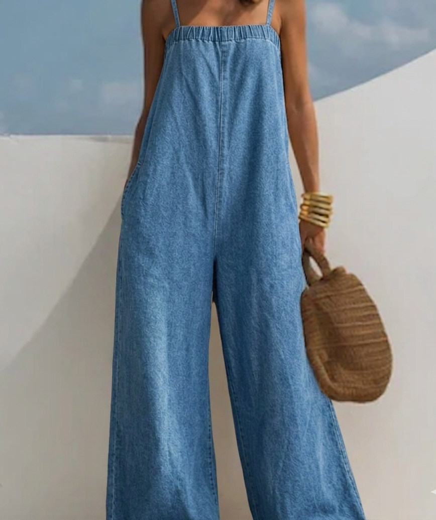 Madison | Denim Overal s širokými nohavicemi