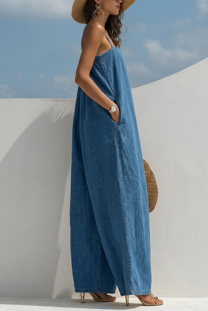 Madison | Denim Overal s širokými nohavicemi