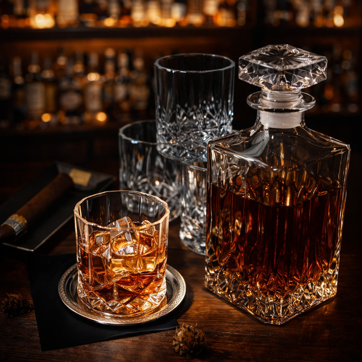 Lahev Whisky - Set s lahví a sklenicí