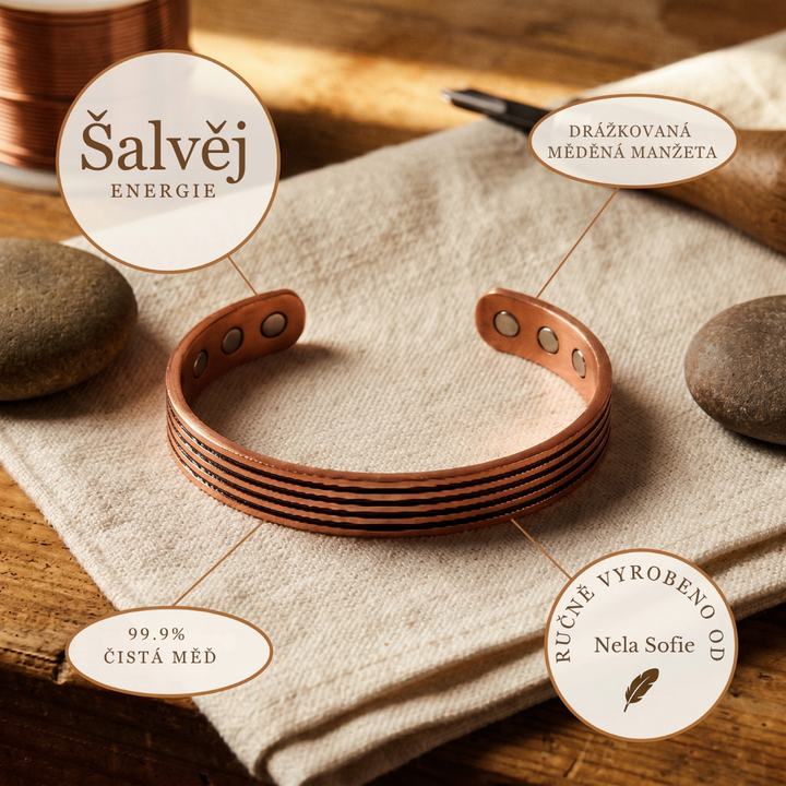 Náušnice Nela & Sofie's Sage Copper