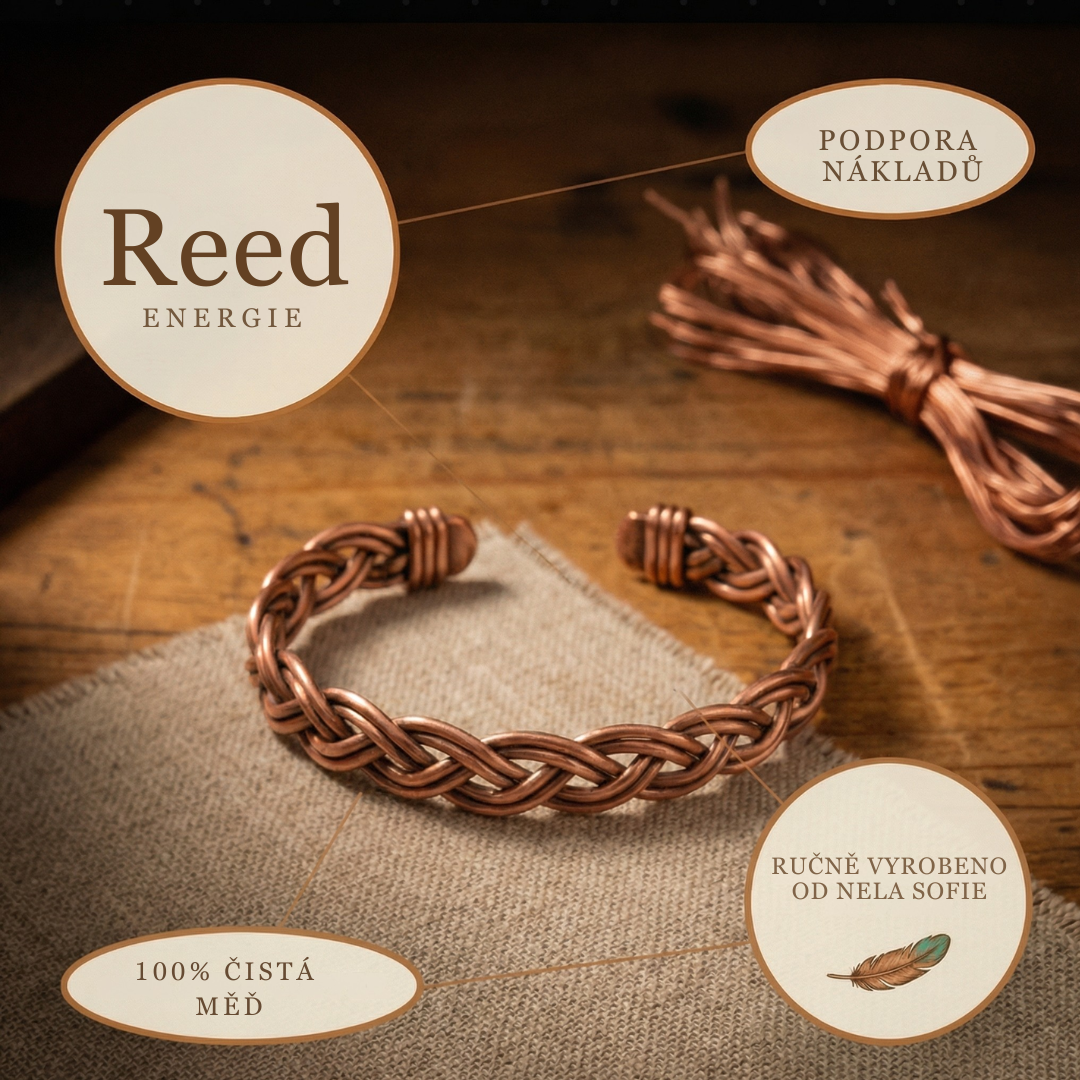 Nela & Sofie's Reed měděný náramek na kotník