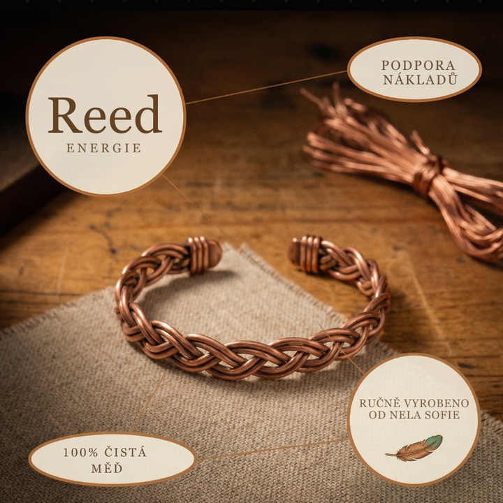 Nela & Sofie's Reed měděný náramek na kotník