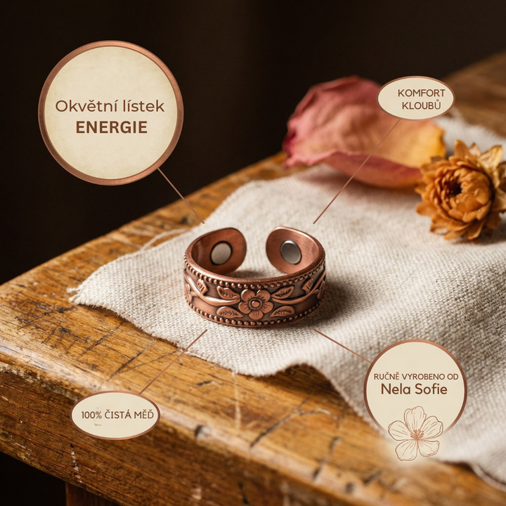 Nela & Sofie's Petal Měděný Prsten