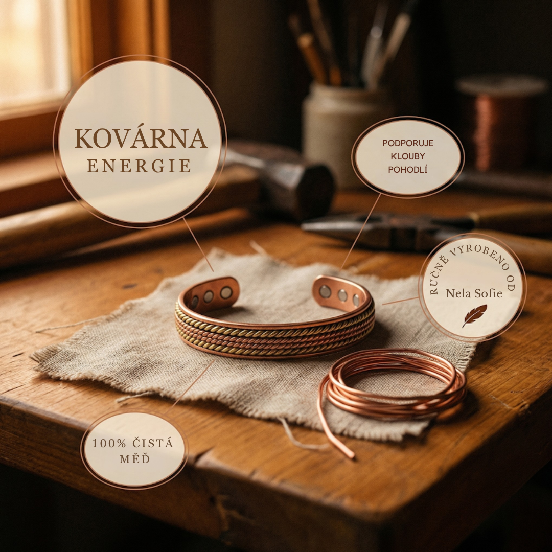 Měděný náramek Nela & Sofie Forge