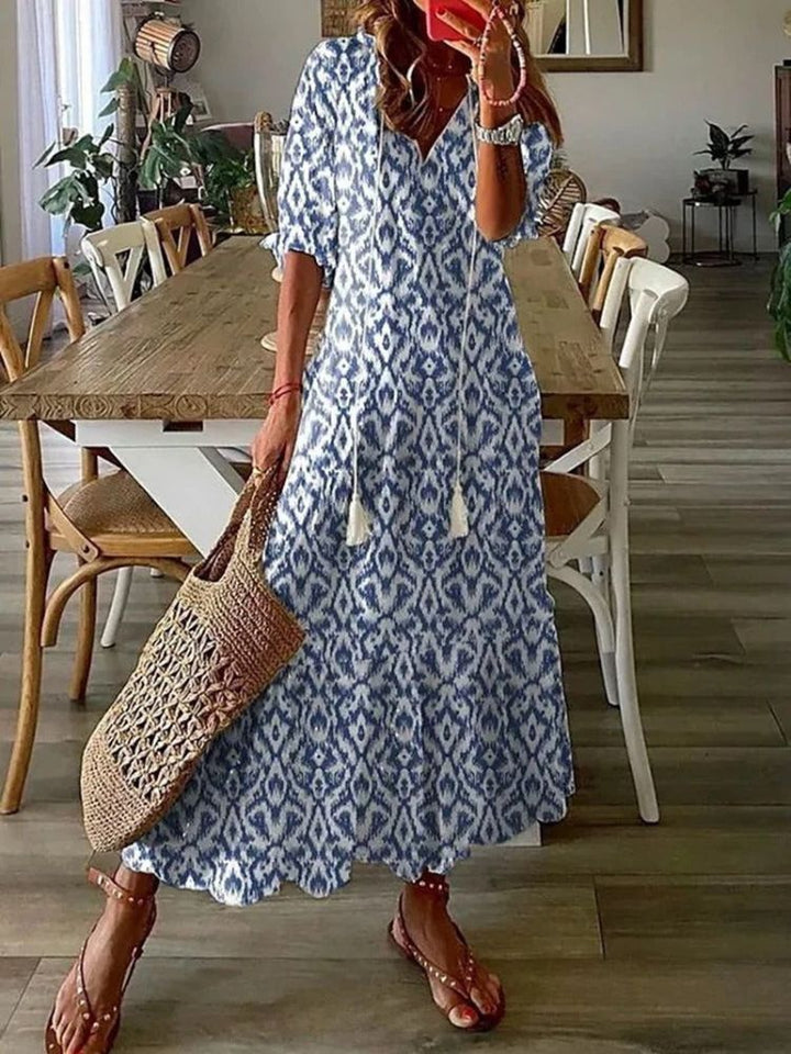 Élodie™ — Elegantní maxi květinové sametové šaty