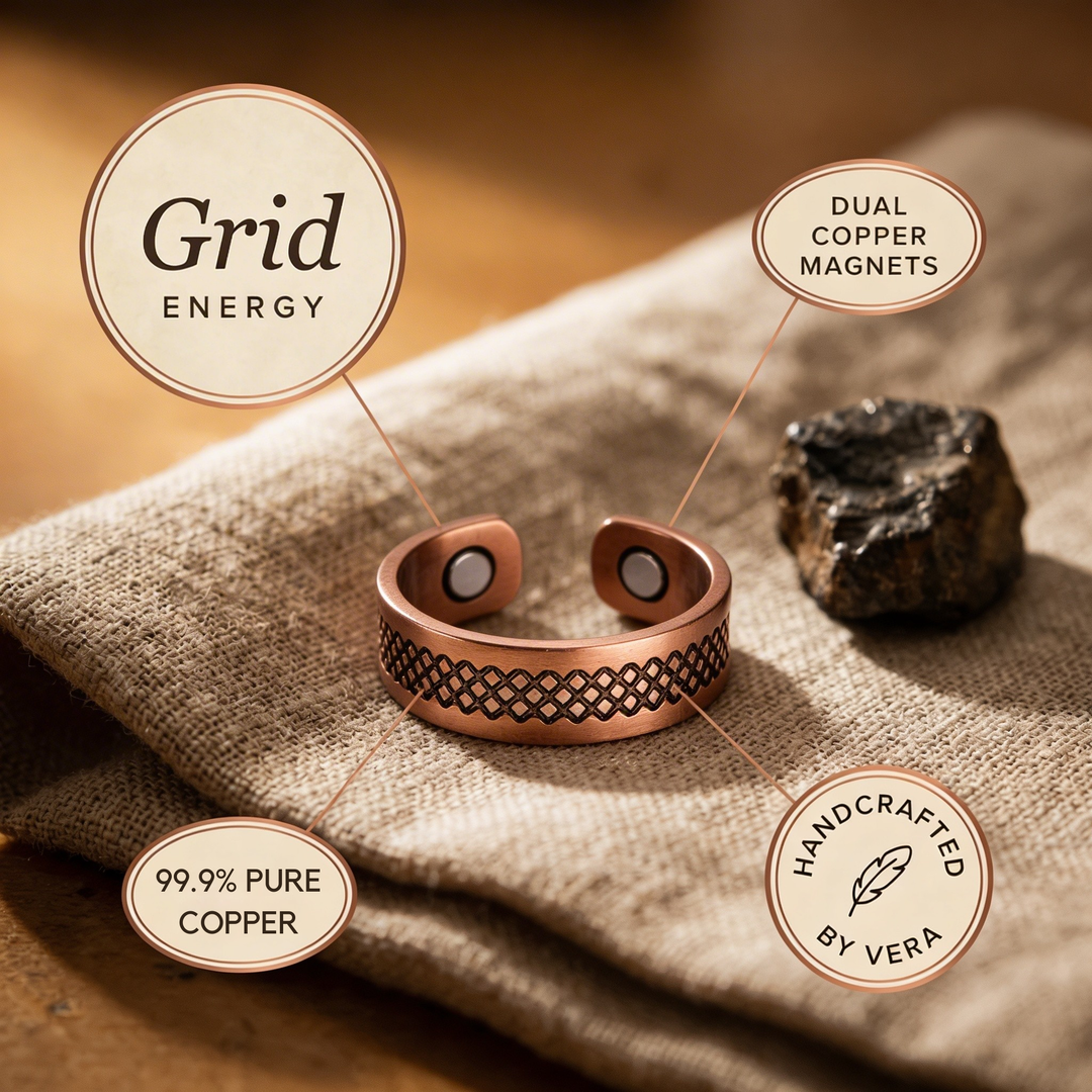 Měděný prsten Vera's Grid