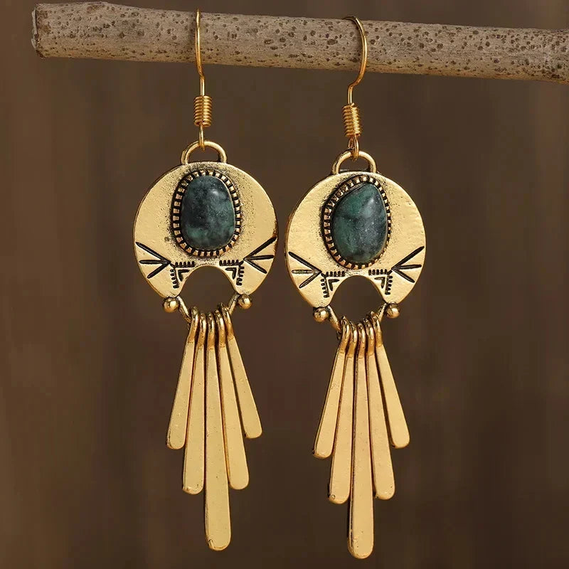 Dlouhé retro-boho náušnice
