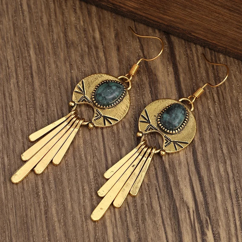 Dlouhé retro-boho náušnice