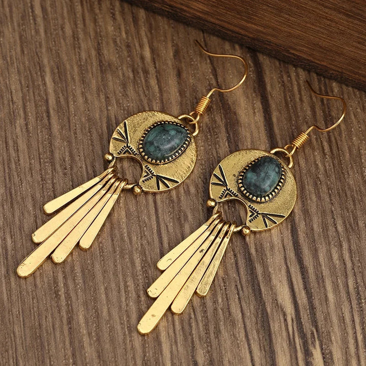 Dlouhé retro-boho náušnice