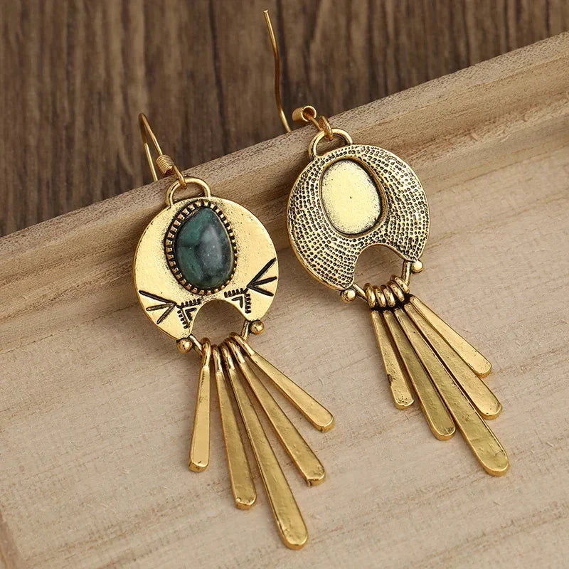 Dlouhé retro-boho náušnice