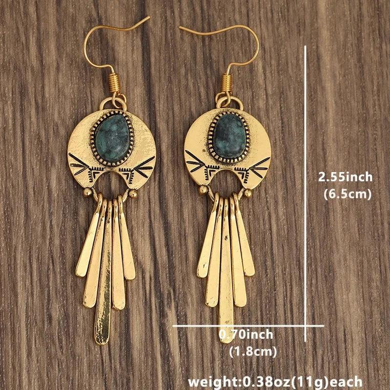 Dlouhé retro-boho náušnice