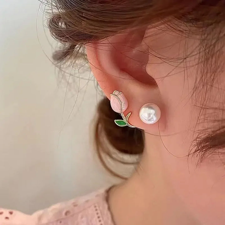 Náhrdelník a náušnice set Růžový Tulipán