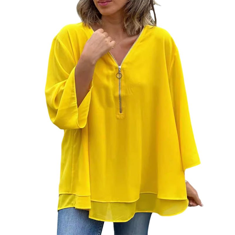 Lorelai | Chiffonová blůza na zip