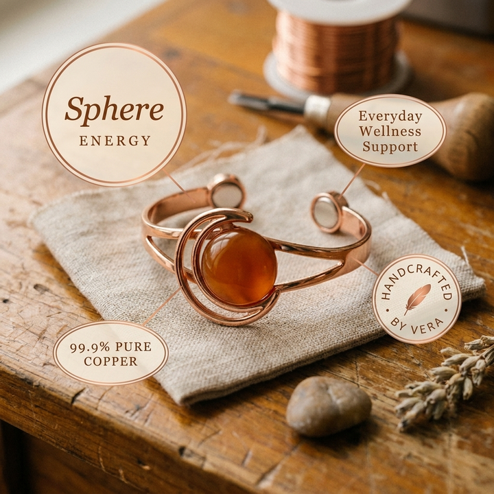 Náušnice Vera's Sphere Oranžový Měděný Náramek