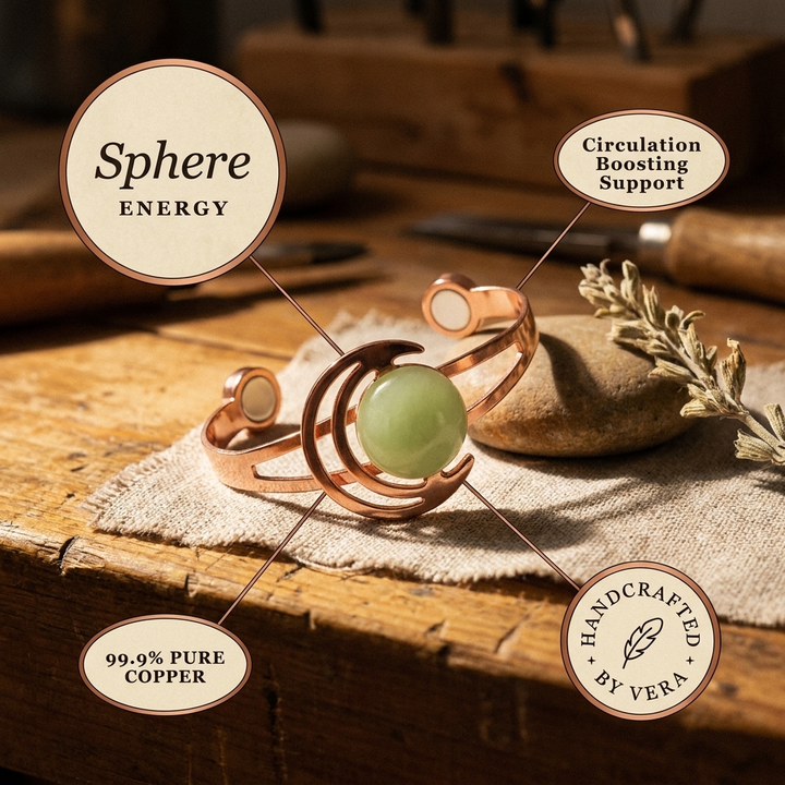 Zelený měděný náramek Vera's Sphere