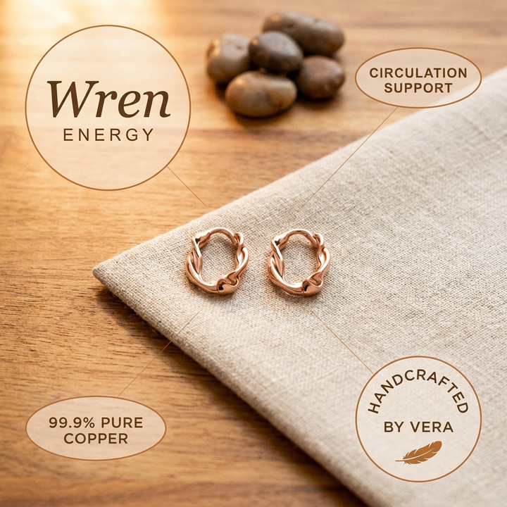 Vera's Wren Měděné Náušnice ve Tvaru Kroužku