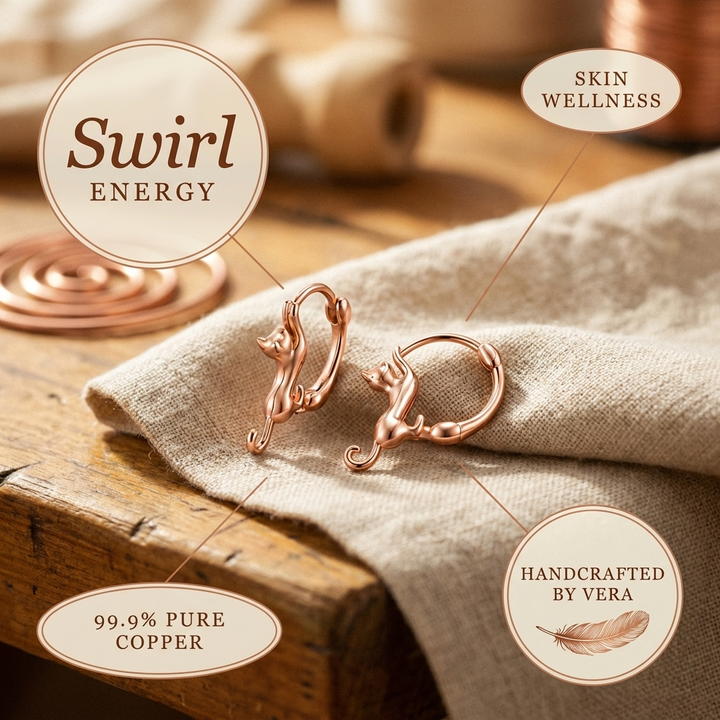 Vera's Swirl Měděné Náušnice
