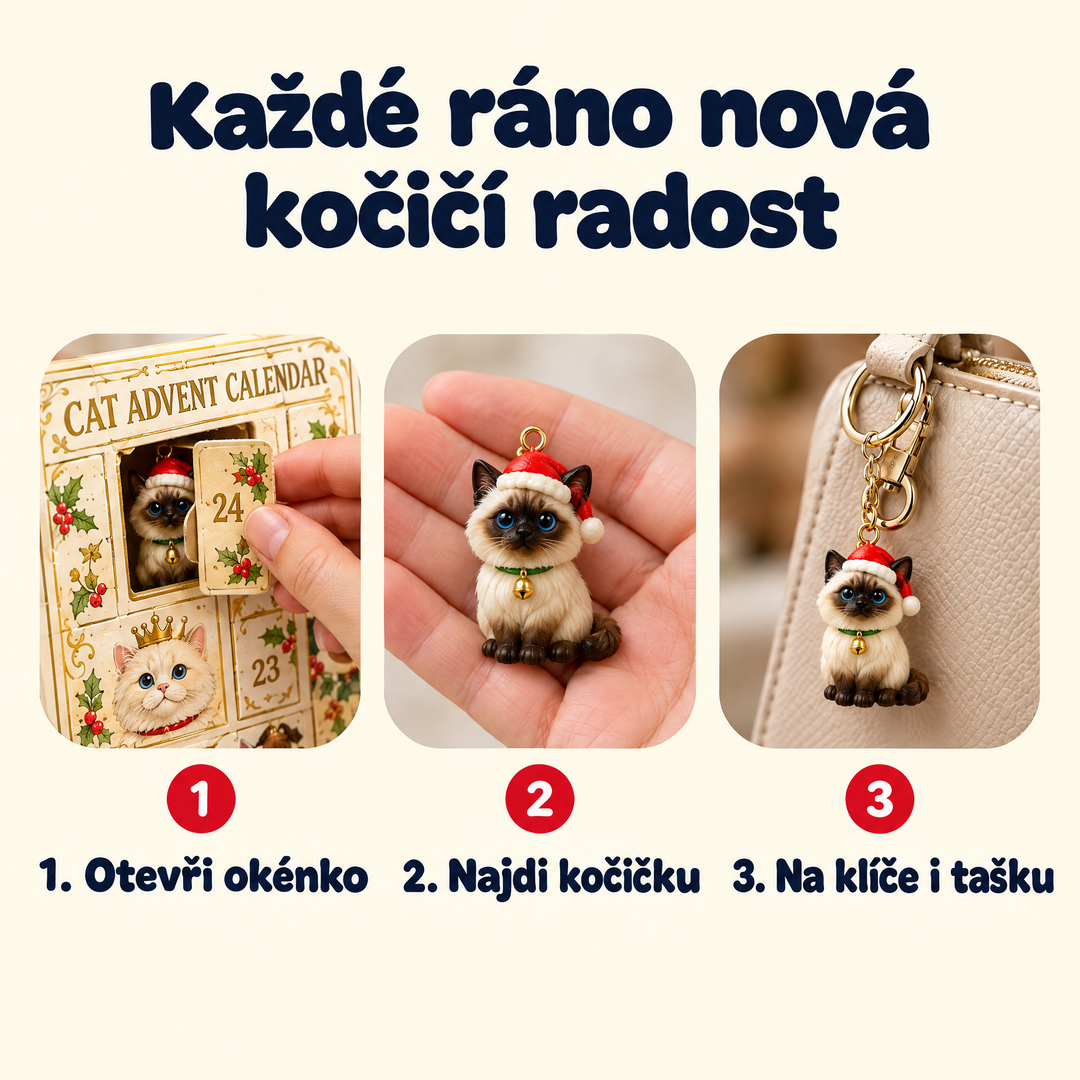 Adventní kalendář – 24 kočičích přívěsků