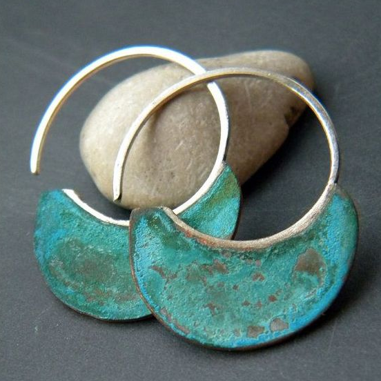 Vintage náušnice s turquoise ombre