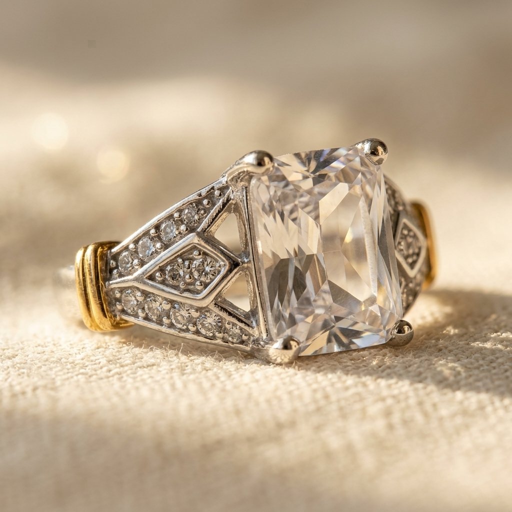 Luxusní vintage zásnubní prsten ve stylu Art Deco