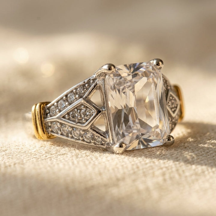 Luxusní vintage zásnubní prsten ve stylu Art Deco